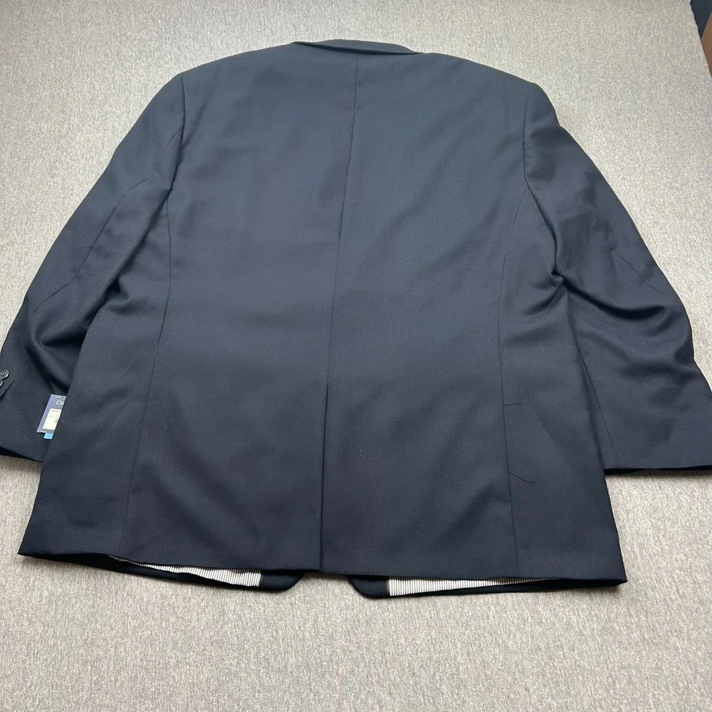 Croft & Barrow Classic Two‎ Button Blazer Mens 48R Navy Blue Polyester NEW